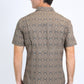 Mens Performance Western Short Sleeve Aztec Print Brown Shirt