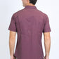 Mens Performance Western Short Sleeve Aztec Print Burgundy Shirt