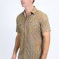 Mens Performance Western Short Sleeve Aztec Print Camel Shirt