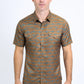 Mens Performance Western Short Sleeve Aztec Print Camel Shirt