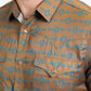 Mens Performance Western Short Sleeve Aztec Print Camel Shirt