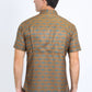 Mens Performance Western Short Sleeve Aztec Print Camel Shirt