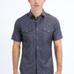 Mens Performance Western Short Sleeve Aztec Print Charcoal Shirt