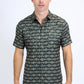 Mens Performance Western Short Sleeve Aztec Print Green Shirt
