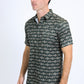 Mens Performance Western Short Sleeve Aztec Print Green Shirt
