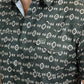 Mens Performance Western Short Sleeve Aztec Print Green Shirt