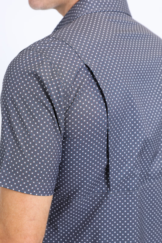 grey aztec dot fusion western shirt back platini