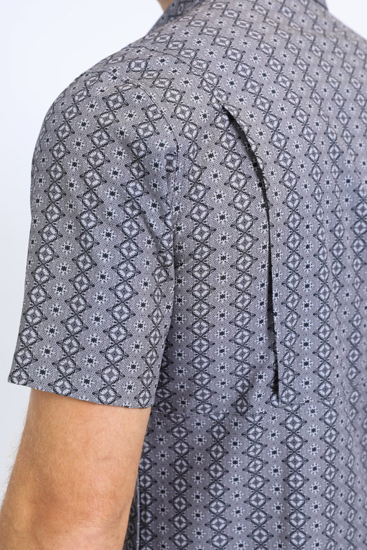 stone grey western aztec performance shirt men platini detail-2