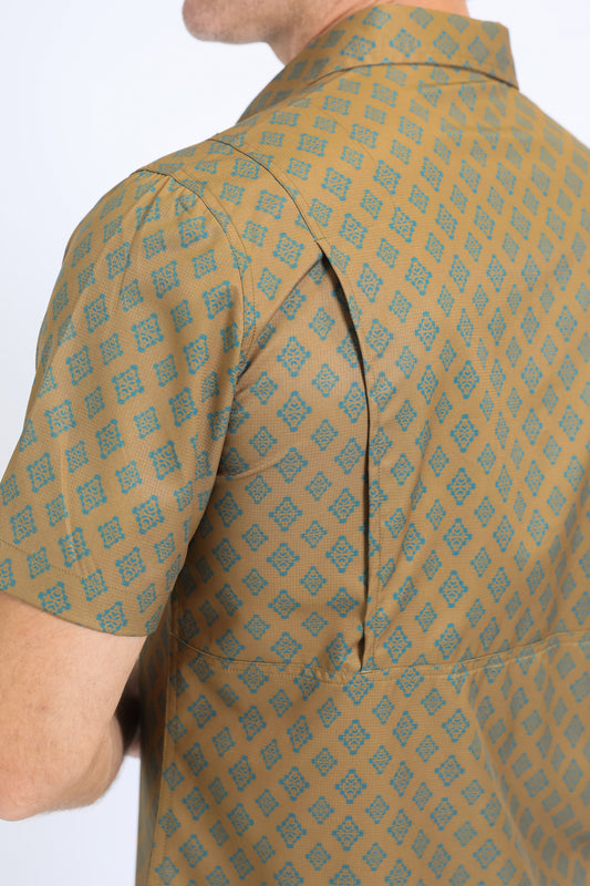khaki heritage aztec western shirt men platini back