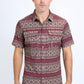 Mens Performance Western Short Sleeve Aztec Print Khaki Shirt