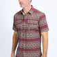 Mens Performance Western Short Sleeve Aztec Print Khaki Shirt