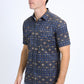 Mens Performance Western Short Sleeve Aztec Print Navy Shirt