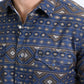 Mens Performance Western Short Sleeve Aztec Print Navy Shirt