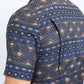 Mens Performance Western Short Sleeve Aztec Print Navy Shirt