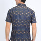 Mens Performance Western Short Sleeve Aztec Print Navy Shirt