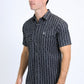 Mens Performance Western Short Sleeve Aztec Print Navy Shirt