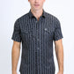 Mens Performance Western Short Sleeve Aztec Print Navy Shirt
