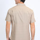 Mens Performance Western Short Sleeve Aztec Print Beige Shirt