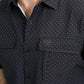 Mens Performance Western Short Sleeve Aztec Print Black Shirt