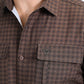 Mens Performance Western Short Sleeve Aztec Print Brown Shirt