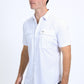 Mens Performance Western Short Sleeve Aztec Print White Shirt