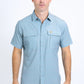 Mens Performance Western Short Sleeve Aztec Print Slate Shirt