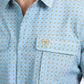 Mens Performance Western Short Sleeve Aztec Print Slate Shirt