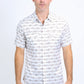 Mens Performance Western Short Sleeve Aztec Print White Shirt