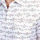 Mens Performance Western Short Sleeve Aztec Print White Shirt