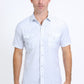 Mens Performance Western Short Sleeve Aztec Print White Shirt