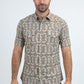 Men's Performance Western Short Sleeve Beige Shirt