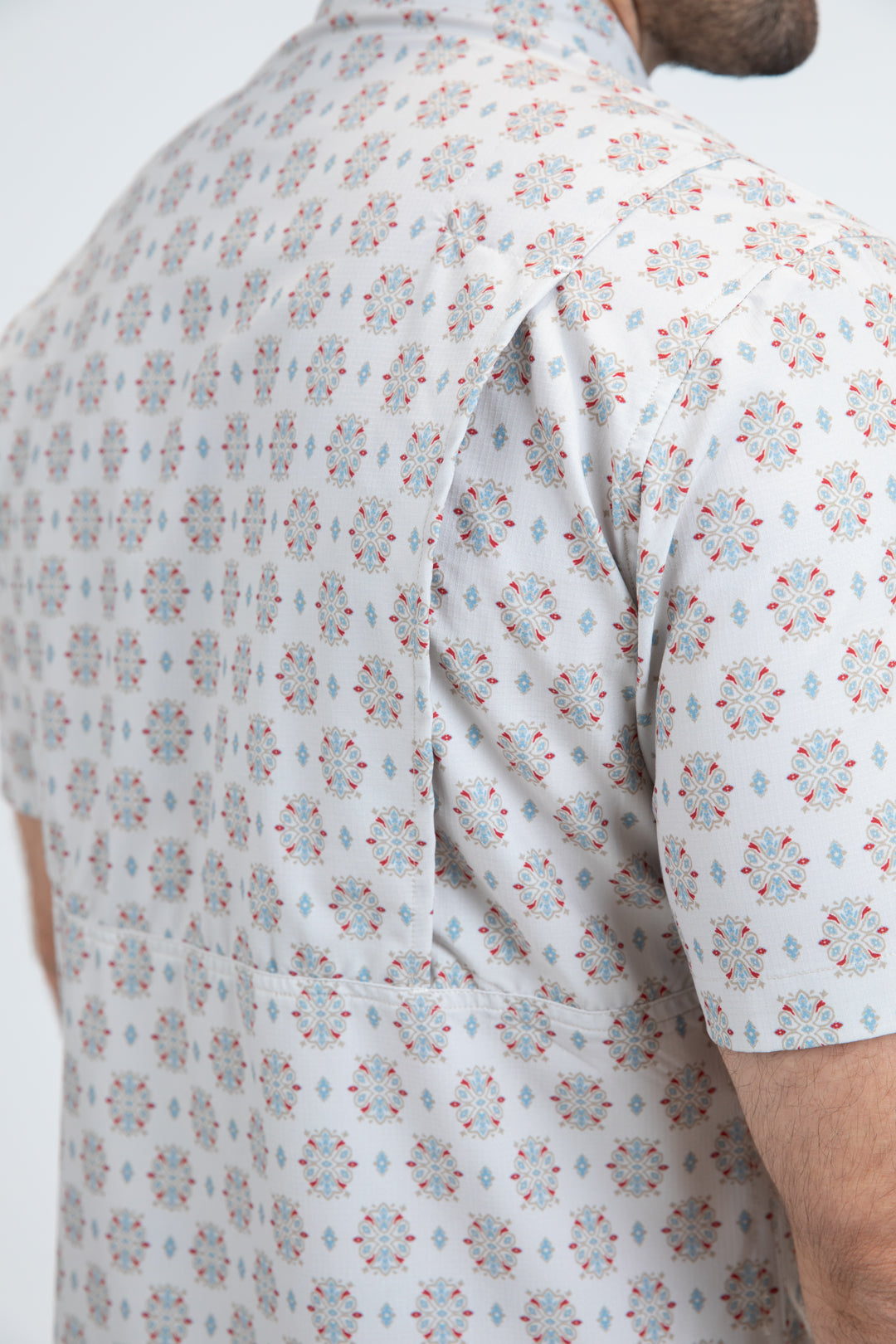 Men's Performance Western Short Sleeve Beige Shirt