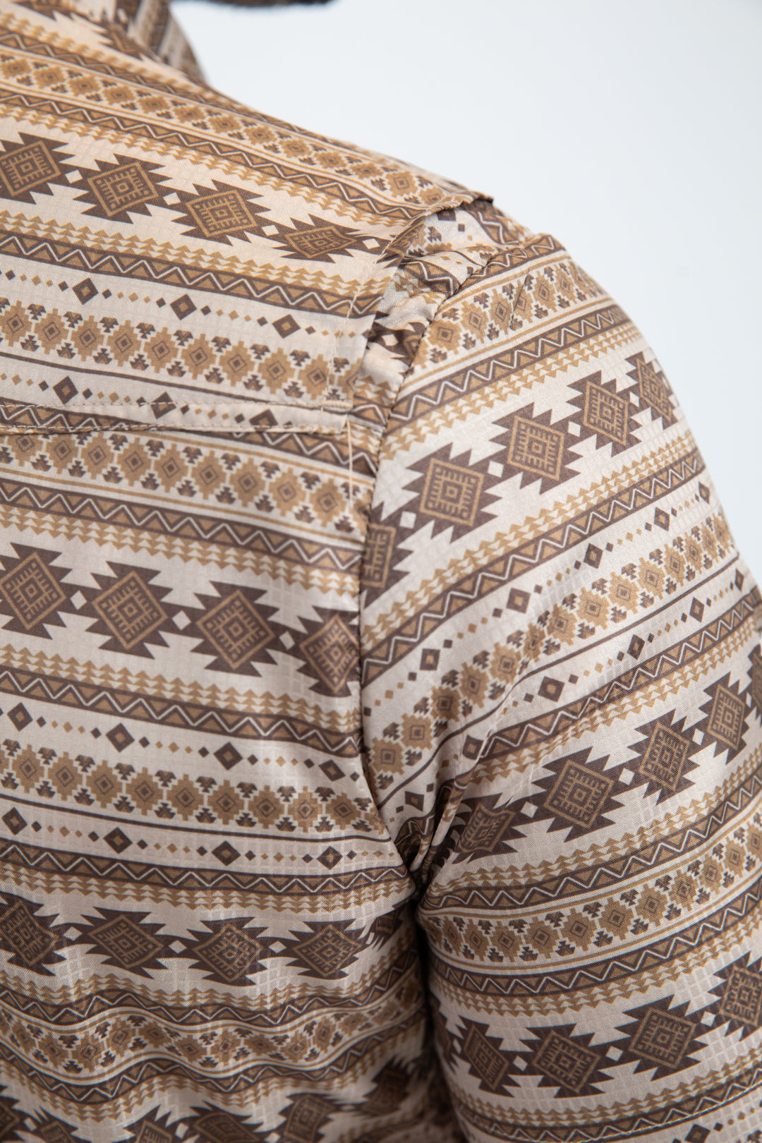 Men's Performance Western Short Sleeve Beige Shirt