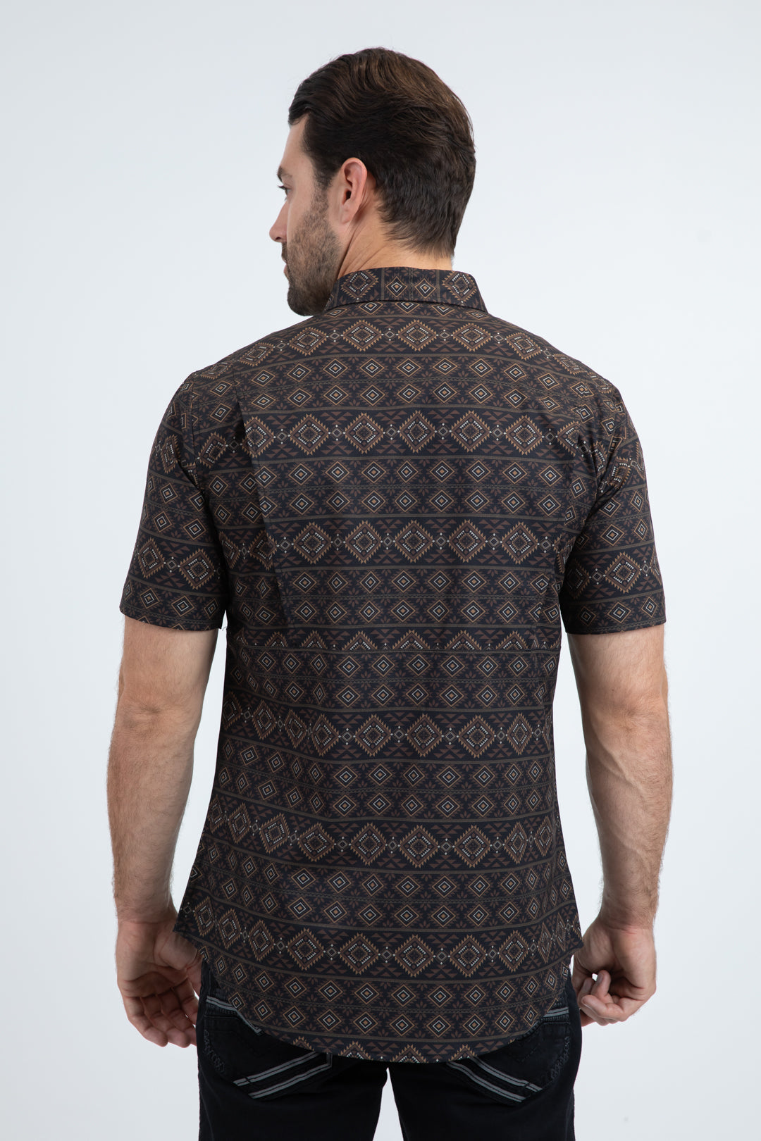 Men's Performance Western Short Sleeve Black Shirt