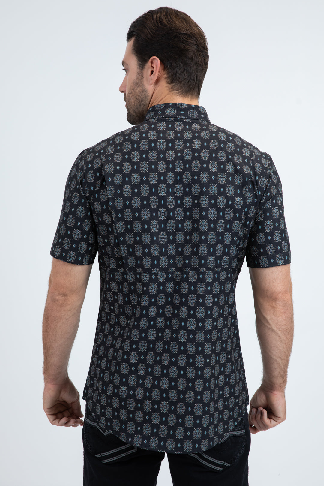 Men's Performance Western Short Sleeve Black Shirt
