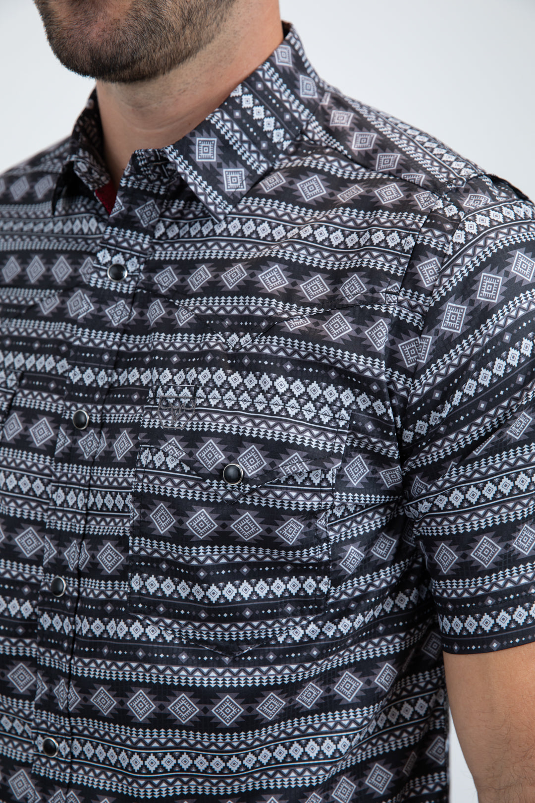Men's Performance Western Short Sleeve Black Shirt