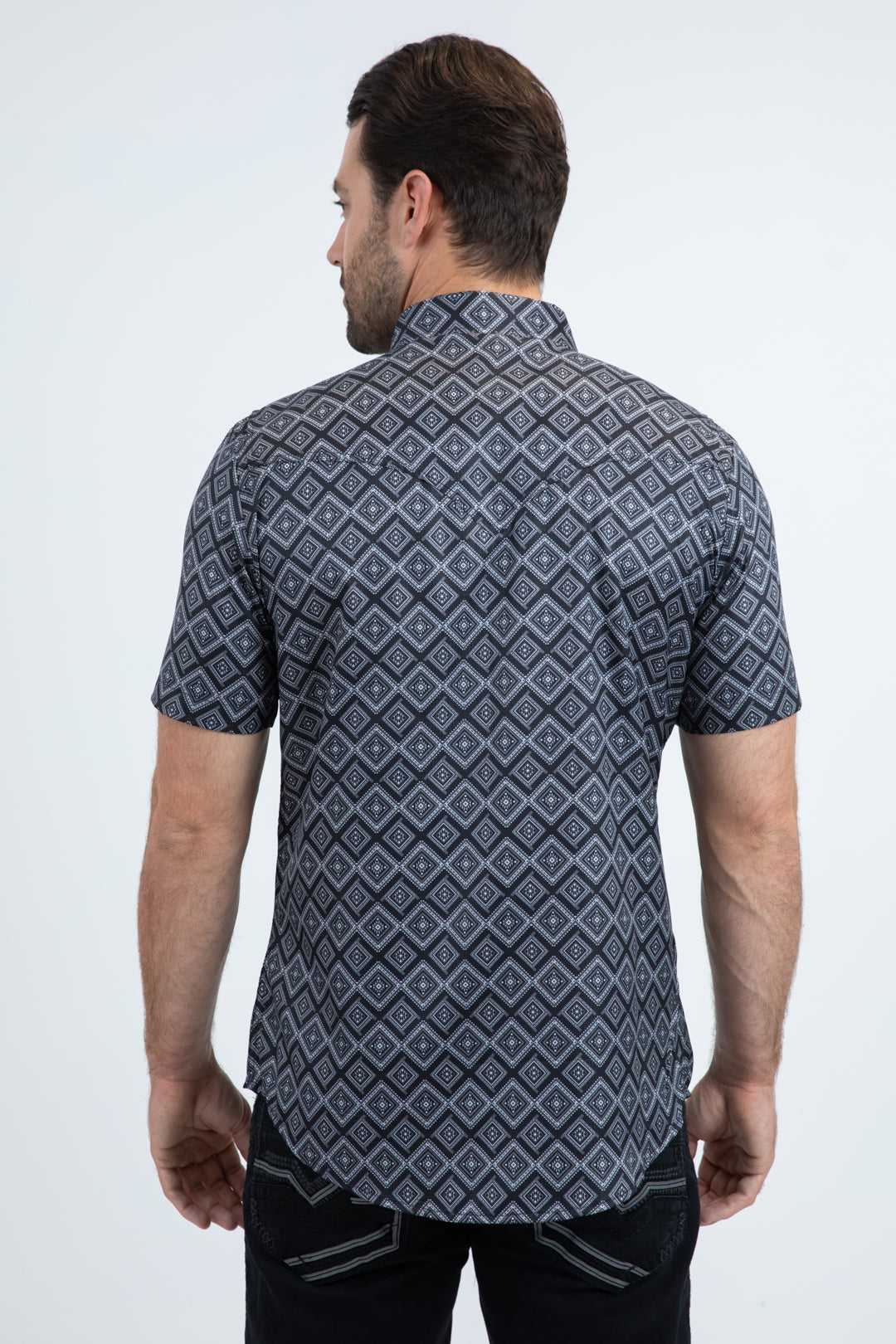 Men's Performance Western Short Sleeve Black Shirt