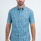 Men's Performance Western Short Sleeve Blue Shirt