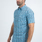 Men's Performance Western Short Sleeve Blue Shirt