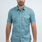 Men's Performance Western Short Sleeve Blue Shirt