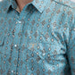 Men's Performance Western Short Sleeve Blue Shirt