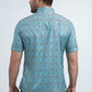 Men's Performance Western Short Sleeve Blue Shirt