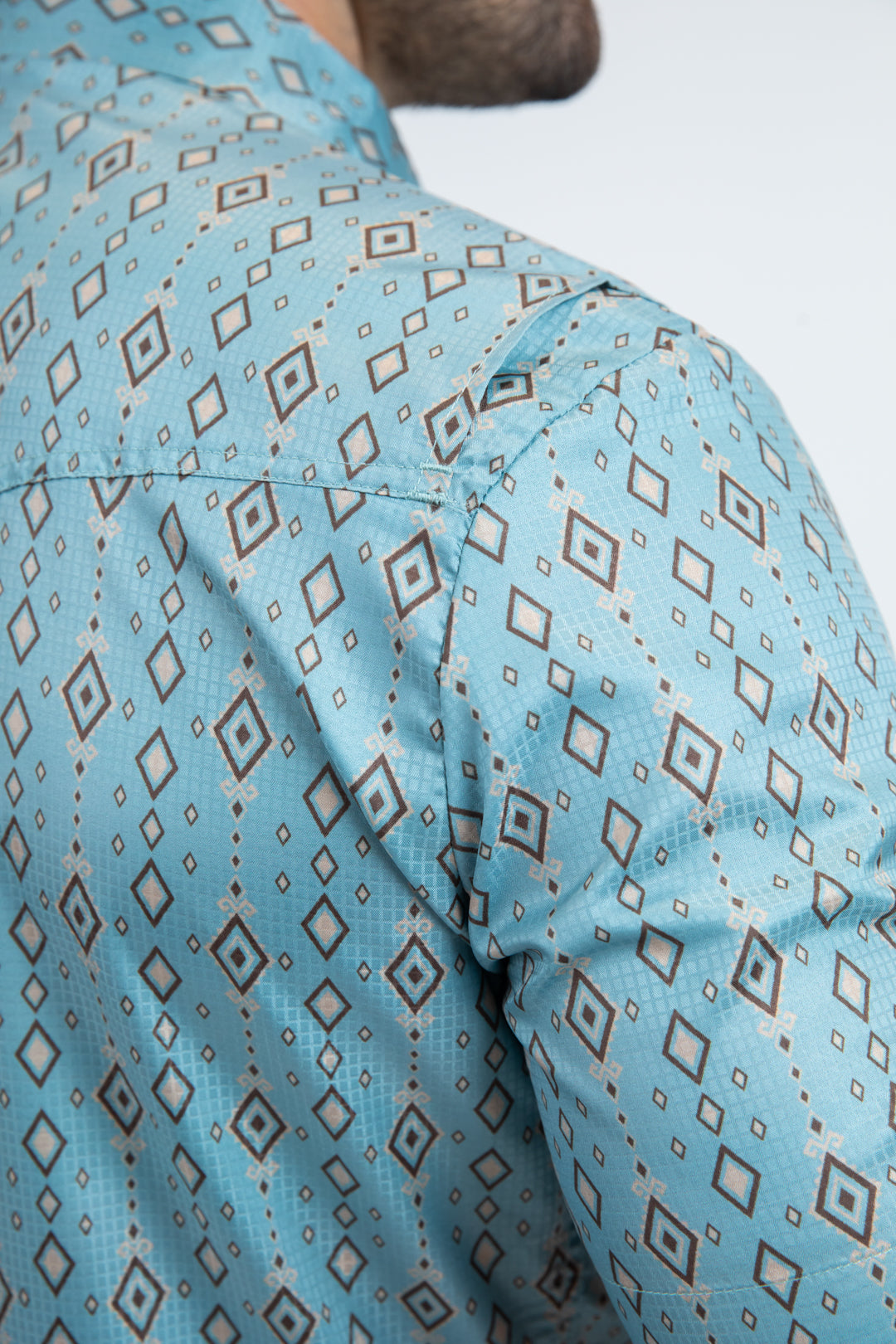 Men's Performance Western Short Sleeve Blue Shirt