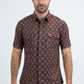 Men's Performance Western Short Sleeve Brown Shirt