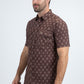 Men's Performance Western Short Sleeve Brown Shirt