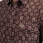 Men's Performance Western Short Sleeve Brown Shirt