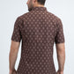 Men's Performance Western Short Sleeve Brown Shirt