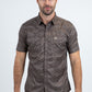 Men's Performance Western Short Sleeve Brown Shirt