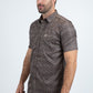 Men's Performance Western Short Sleeve Brown Shirt