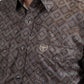 Men's Performance Western Short Sleeve Brown Shirt
